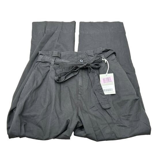 Everlane Womens Size Medium Black The Paperbag Pant Organic Cotton Belted NWT - Picture 3 of 10